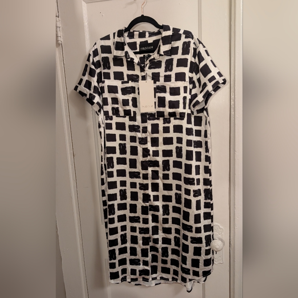 Wildfang Empower Button-down Satin Shirt Dress | Women's L